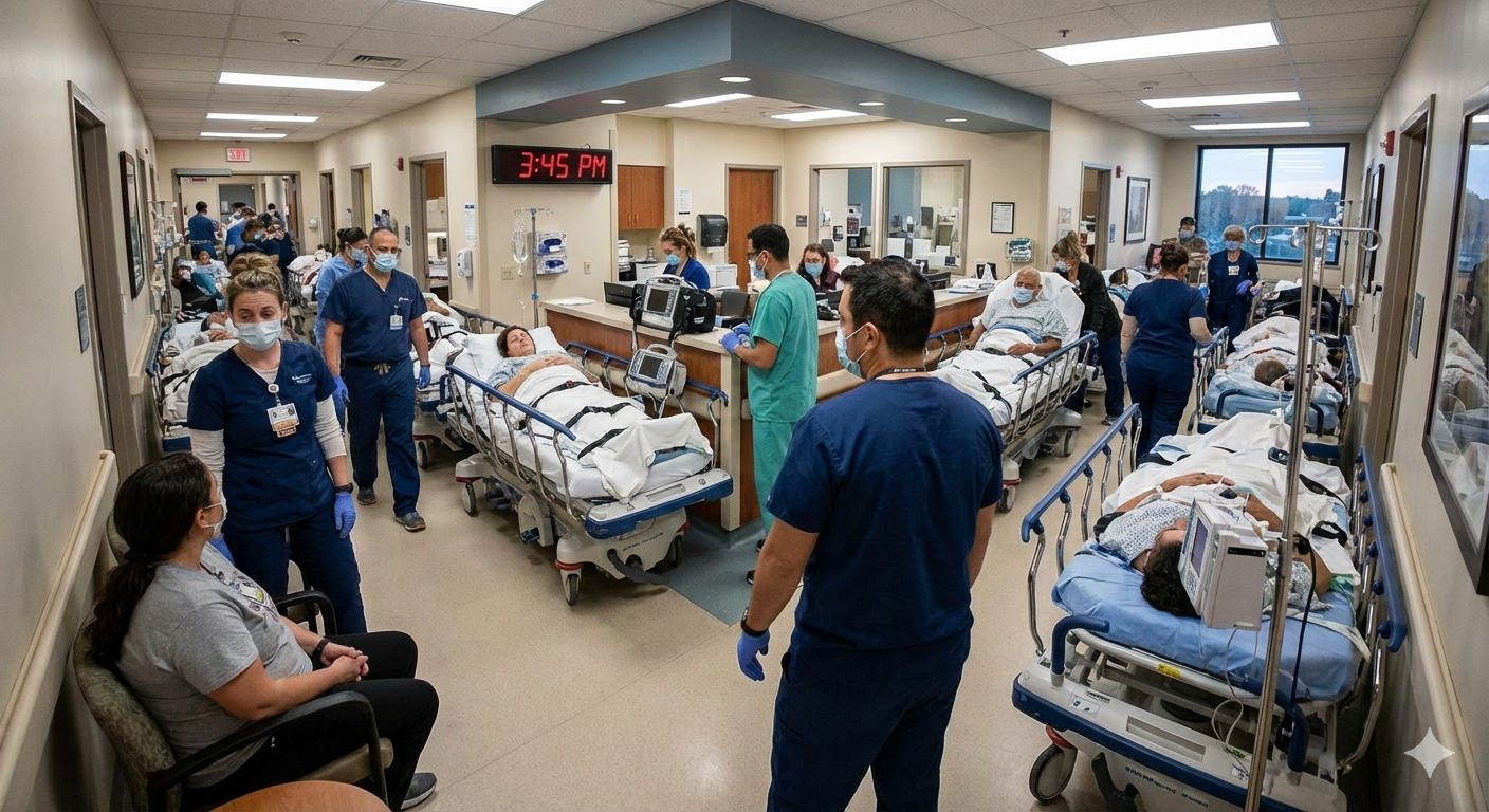 Healthcare professionals collaborating on discharge operations